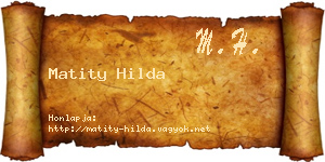 Matity Hilda névjegykártya